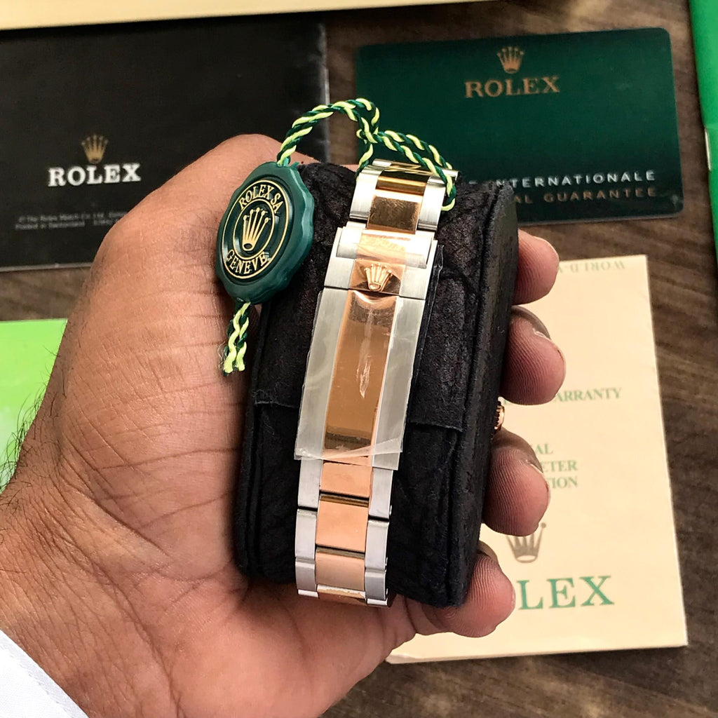Rolex Date Just 41 Dimond Numbers Automatic Two Tone Mens Watc