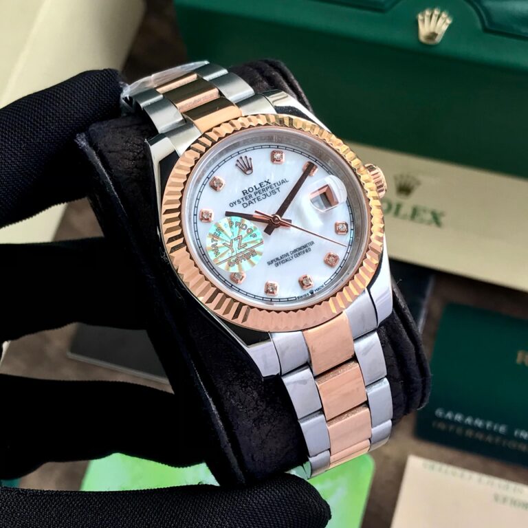 Rolex Date Just 41 Dimond Numbers Automatic Two Tone Mens Watc
