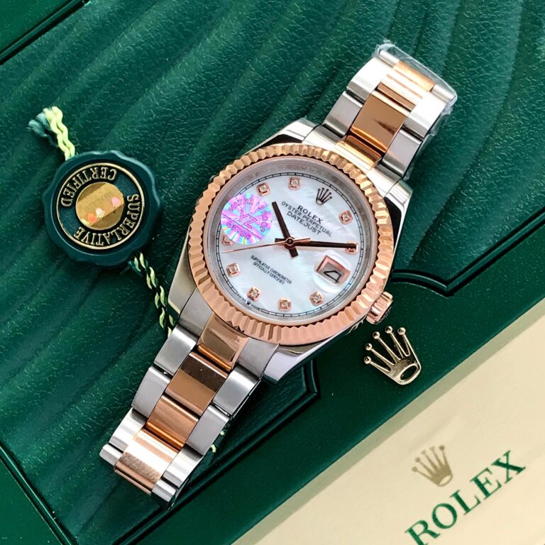 Rolex Date Just 41 Dimond Numbers Automatic Two Tone Mens Watc