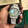 Rolex Date Just 41 Stainless Steel Swiss Automatic Jubli Chain Belt Mens Watc