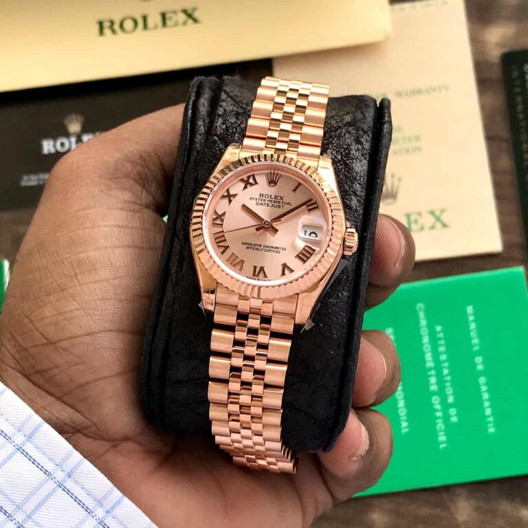 Rolex Date Just 28 Rose Gold Roman Numbers Swiss ETA Automatic Women’s Watch