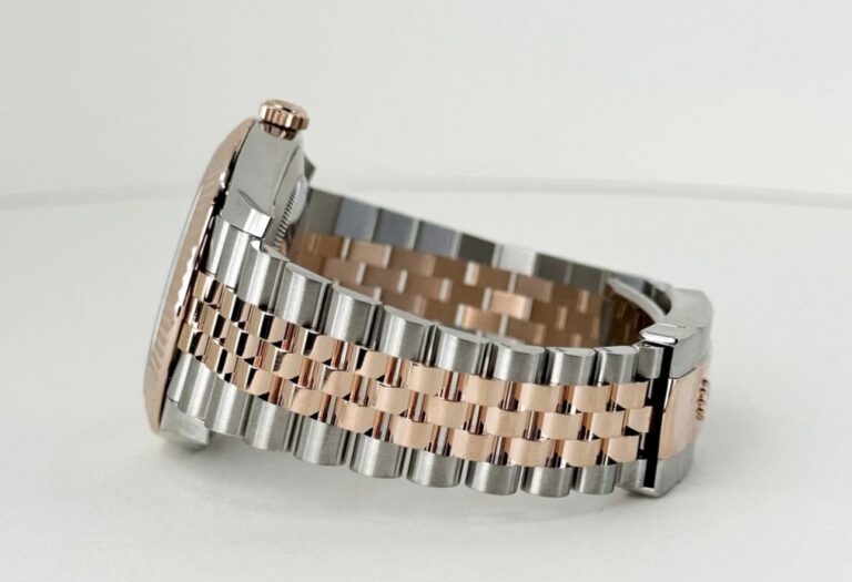 Rolex Datejust 41 Silver Fluted Motif Index Steel & Rose Gold Jubli Chain Swiss ETA Men’s Watch