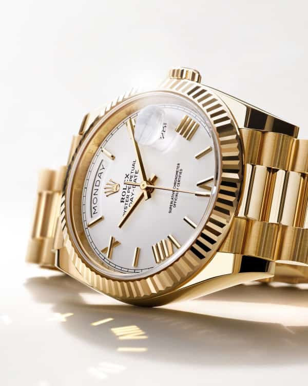 Rolex Day Date 41 Gold Tone White Dial Japanese Automatic Mens Watch